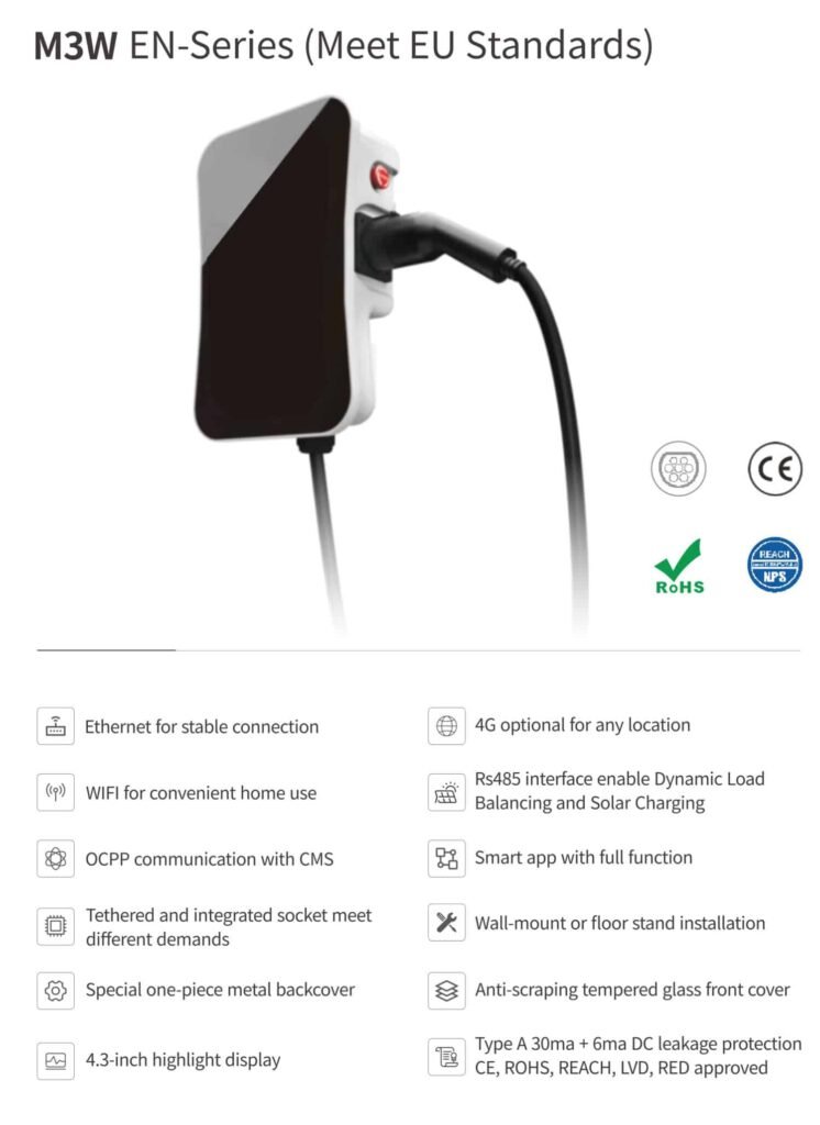Versatile Smart EV Charger: Ethernet, 4G, Wi-Fi